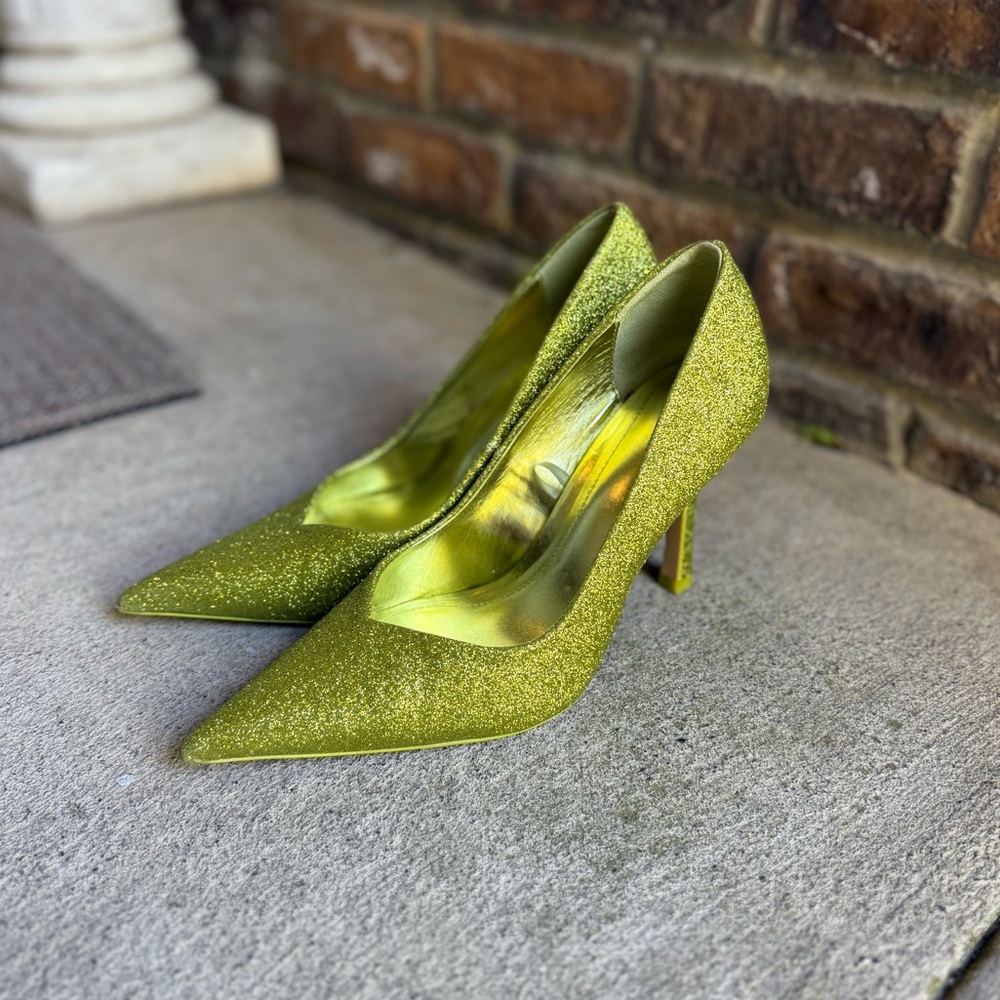Zara Glitter Green Heels